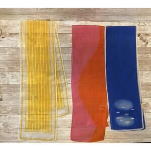 Katja for XIIX Karat Scaves Yellow Pink Blue Lot 3